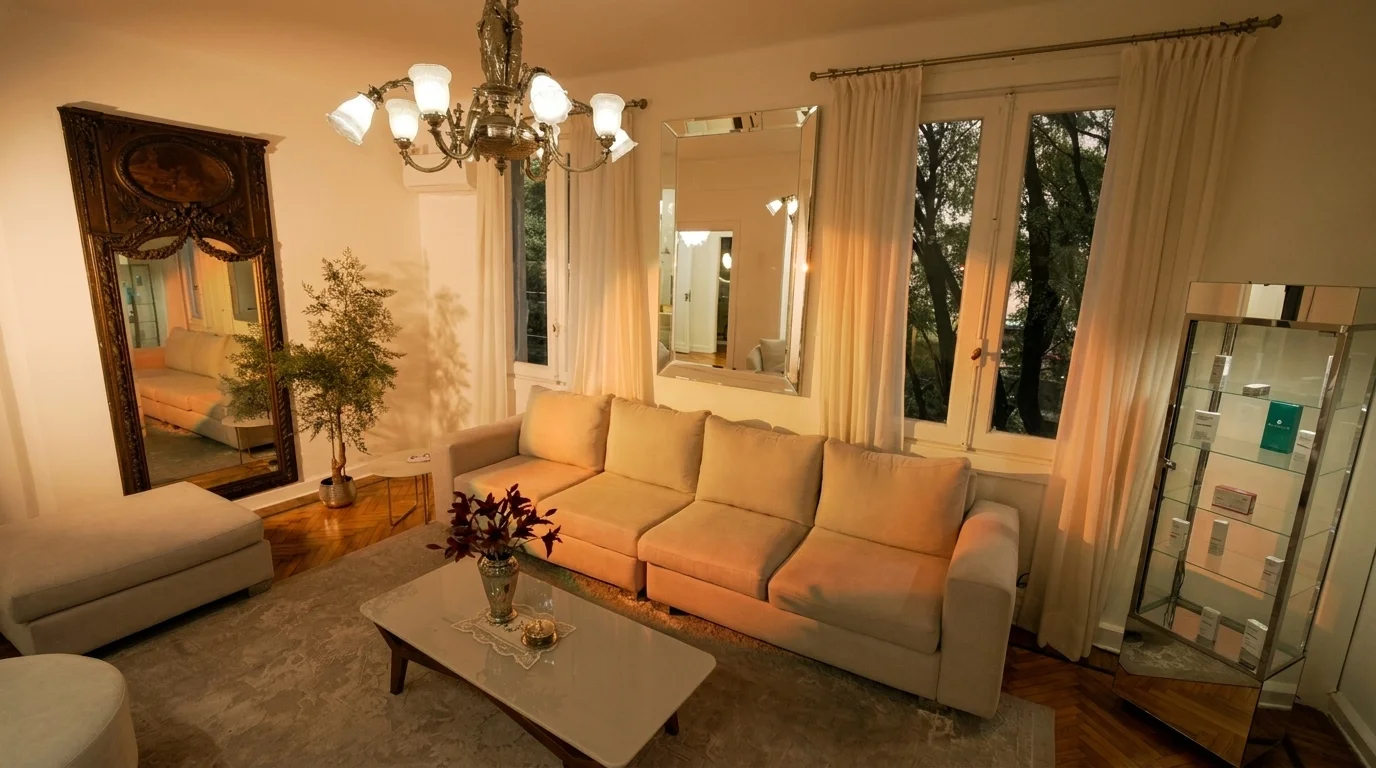 Waiting area at Dr. Jenny Ortega De La Rosa's clinic in Buenos Aires